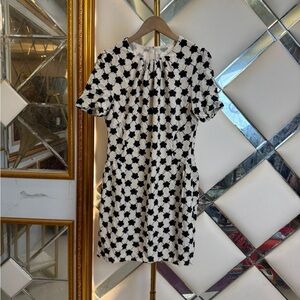 Elegant Black and White Floral Dress